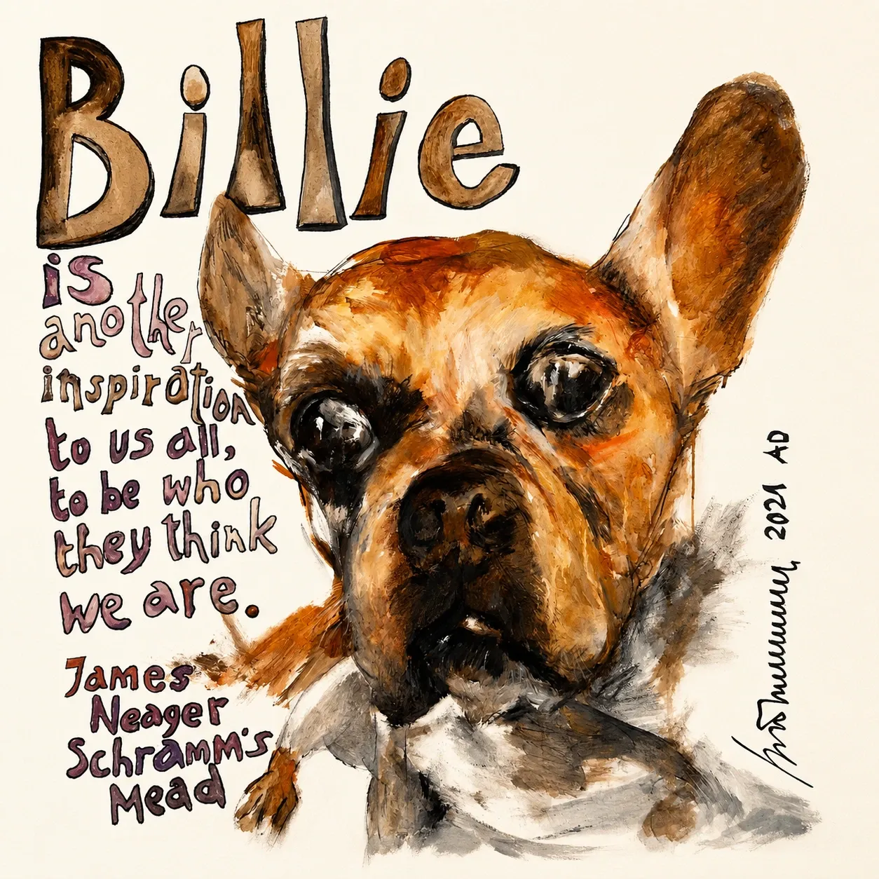Billie, dog portrait by Kris Herteleer