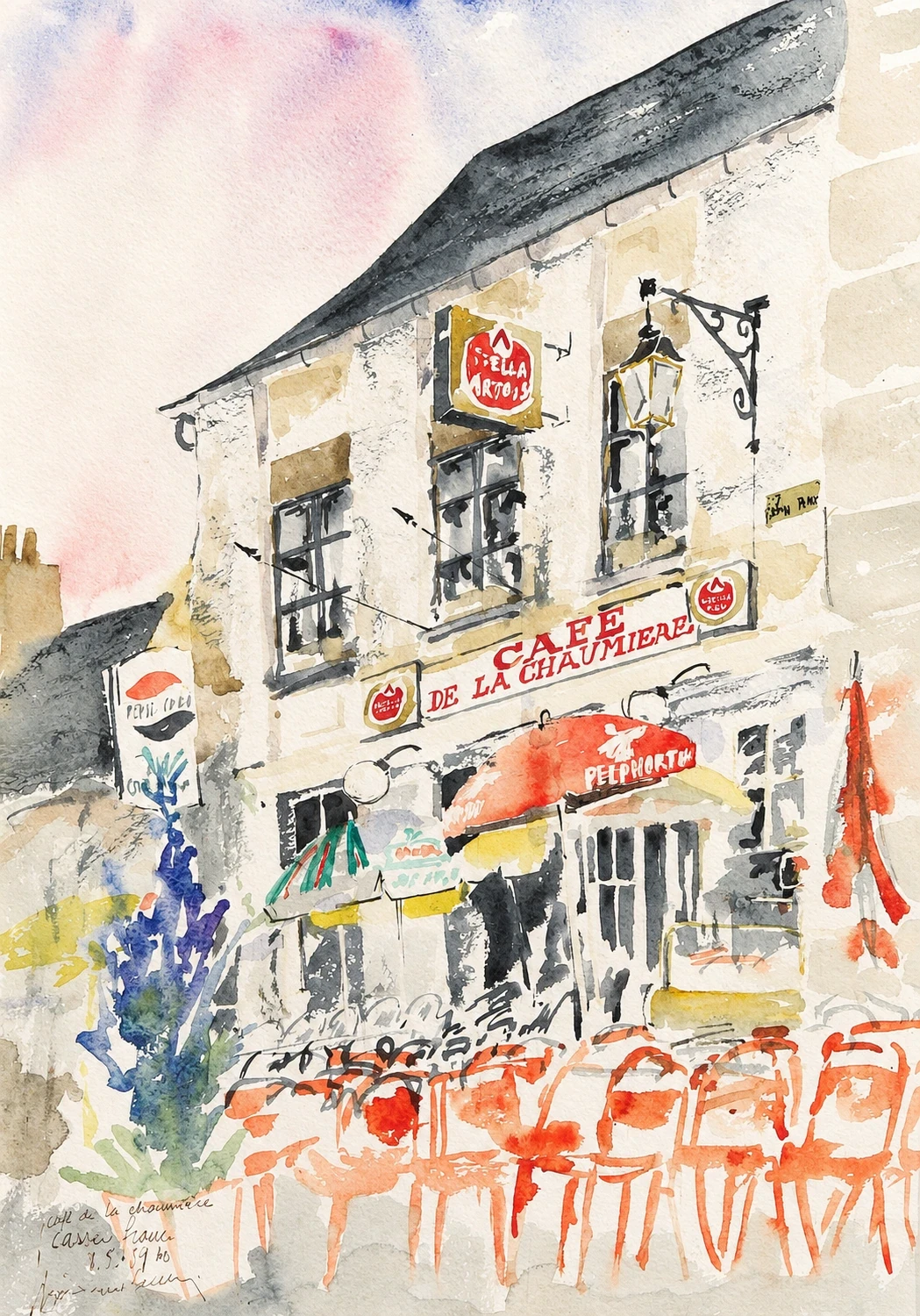 Cassel, watercolour by Kris Herteleer