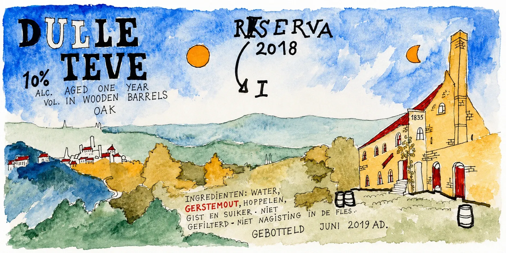 Dulle Teve Riserva 2018, illustration by Kris Herteleer