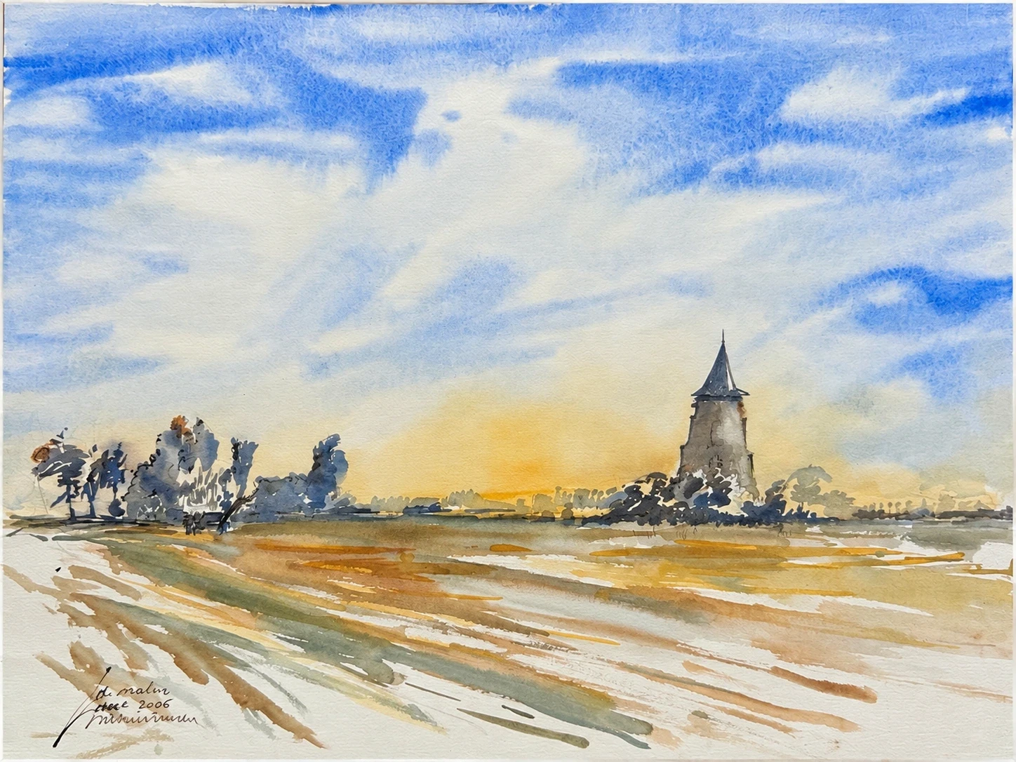 La Maleur, watercolour by Kris Herteleer