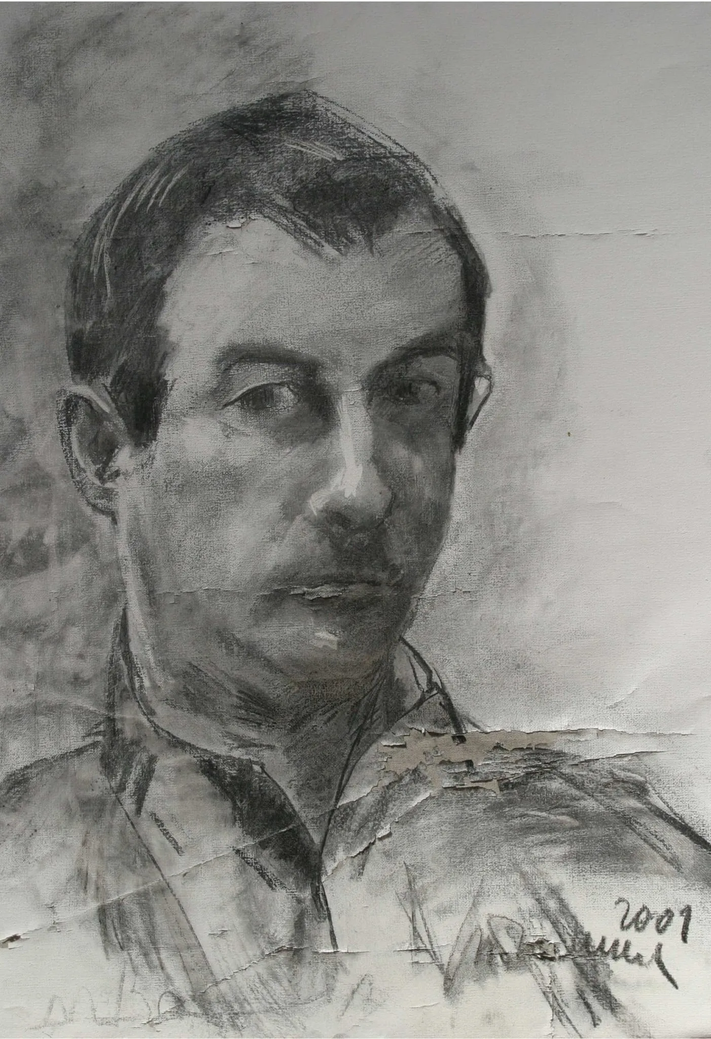 Self-Portrait, drawing by Kris Herteleer